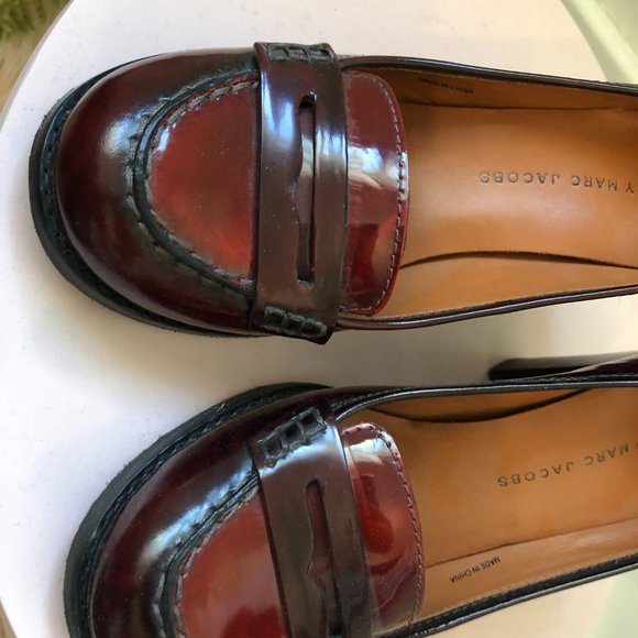 Marc Jacobs Red Brown Vintage style Patent Leather Block Heels Size 36 A… - Picture 3 of 11